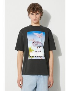 Bavlněné tričko Heron Preston Censored Ss Tee šedá barva, s potiskem, HMAA032F23JER0031037