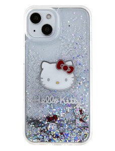 Ochranný kryt na iPhone 15 - Hello Kitty, Liquid Glitter Electroplating Head Logo Transparent