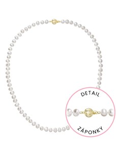 EVOLUTION GROUP Perlový náhrdelník z říčních perel se zapínáním ze 14 karátového zlata 922001.1/9272A bílý