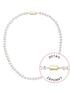 EVOLUTION GROUP Perlový náhrdelník z říčních perel se zapínáním ze 14 karátového zlata 922001.1/9267A bílý
