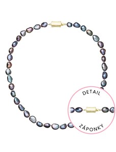 EVOLUTION GROUP Perlový náhrdelník z říčních perel se zapínáním ze 14 karátového zlata 922027.3/9267A peacock