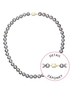 EVOLUTION GROUP Perlový náhrdelník z říčních perel se zapínáním ze 14 karátového zlata 922028.3/9268A grey