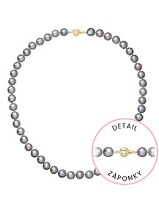 EVOLUTION GROUP Perlový náhrdelník z říčních perel se zapínáním ze 14 karátového zlata 922028.3/9272A grey