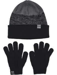 Čepice Under Armour B's Beanie & Glove Combo-BLK 1380012-001