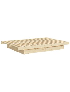 Dřevěná dvoulůžková postel Karup Design Kanso 160 x 200 cm s úložným prostorem