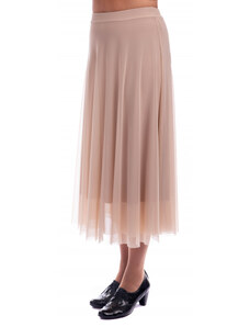 Krymar DAM597 - dámská dlouhá šifonová sukně kapučíno