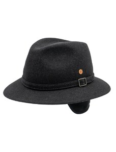 Cestovní nemačkavý voděodolný šedý klobouk Mayser - Earflap Dale Traveller (s ušní klapkami)