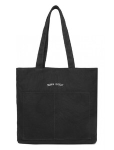 Miss Lulu Kabelka - velká nákupní taška, látková, černá