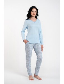 Italian Fashion Dámské pyžamo Salli, dlouhý rukáv, dlouhé kalhoty - modrá/duk modrá