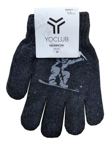 Yoclub Chlapecké pletené prstové rukavice Yo RED-0119C - tmavě šedá
