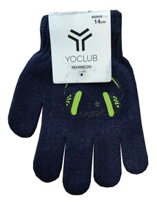 Yoclub Chlapecké pletené prstové rukavice Yo RED-0119C - tmavě modrá