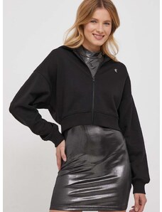Mikina Calvin Klein Jeans dámská, černá barva, s kapucí, hladká, J20J222885