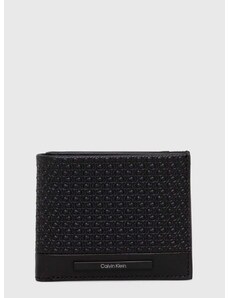 Kožená peněženka Calvin Klein černá barva, K50K511378
