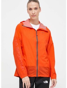 Nepromokavá bunda LA Sportiva Pocketshell dámská, oranžová barva