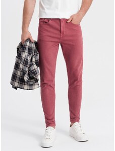 Ombre Clothing Pánské riflové kalhoty - červená P1058