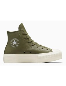 Converse Chuck Taylor All Star Lift Platform Leather Converse Utility/Egret/Silver A07131C