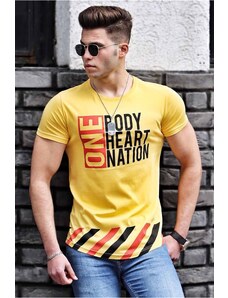 Madmext Printed Yellow T-Shirt 3082
