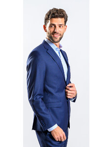 Alain Delon Modrý vlnený Slim Fit oblek