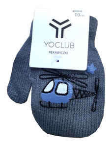 Yoclub Kojenecké pletené palcové rukavice Yo RED-0116C - tmavě šedá