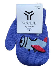 Yoclub Kojenecké pletené palcové rukavice Yo RED-0116C - modrá
