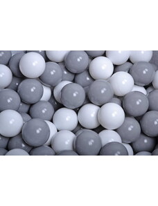MeowBaby Suchý bazének s míčky 90x40cm s 300 míčky, tmavě šedá: bílá, šedá