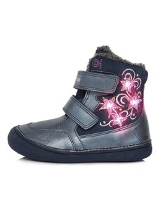 Dívčí zimní kožené blikací boty D.D.step W078-320B