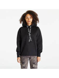 Dámská mikina Calvin Klein Jeans Oversized Logo Tape Hoodie Black