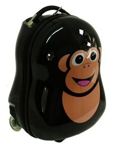 Rogal Černý dětský kufr na kolečkách "Monkey"