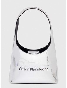 Kabelka Calvin Klein Jeans stříbrná barva, K60K611860