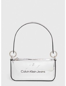 Kabelka Calvin Klein Jeans stříbrná barva, K60K611857