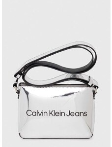 Kabelka Calvin Klein Jeans stříbrná barva, K60K611862