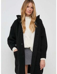 Vlněný kabát MAX&Co. černá barva, přechodný, oversize
