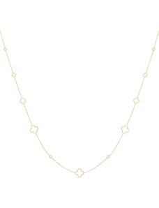 ORNAMENTI Pozlacený náhrdelník Long Clovers gold