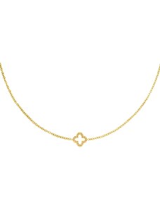 ORNAMENTI Pozlacený náhrdelník Zirconia Clover gold