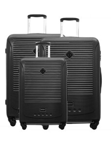 Sada 3 kvalitních značkových kufru XL,M,S Puccini Corfu černé