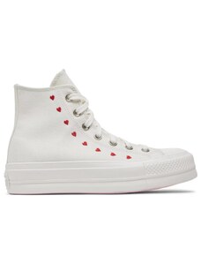 Converse Chuck Taylor All-Star Lift Hi White Red