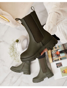 Ideal Royalfashion Dámské boty na vysokém podpatku v barvě ecru Vedita - Láhvově zelená || Zelená