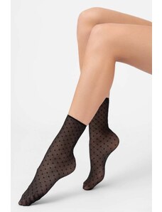 Veneziana Černé vzorované silonkové ponožky Sofia
