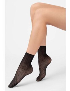 Veneziana Černé vzorované silonkové ponožky Nolita