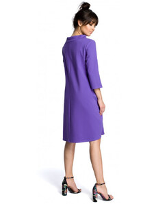 model 15097728 Oversized šaty s páskem na zavazování fialové - BeWear