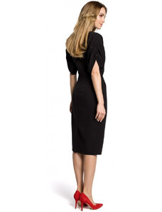 Plášťové šaty s rukávy černé model 18001753 - Moe