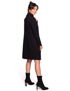 model 18002128 Šaty s vysokým límcem černé - BeWear