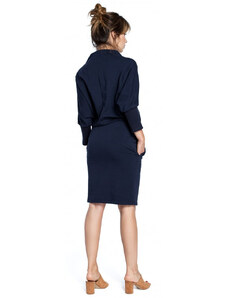 Šaty s rukávy tmavě modré model 18002399 - BeWear