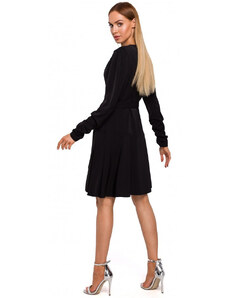 Zavinovací šaty s rukávy černé model 18002522 - Moe