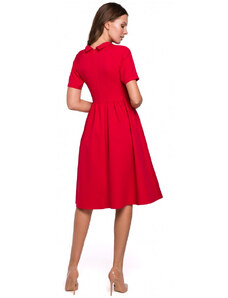 model 18002484 Šaty s výstřihem červené - Makover
