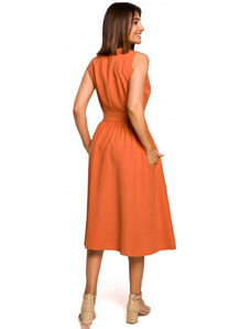 šaty bez rukávů oranžové model 18002739 - STYLOVE