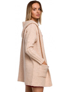 model 18002997 Pletený svetr s kapucí béžový - Moe
