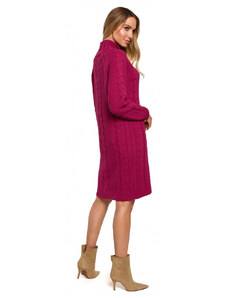 model 18003596 Svetrové šaty s vysokým límcem růžové - Moe