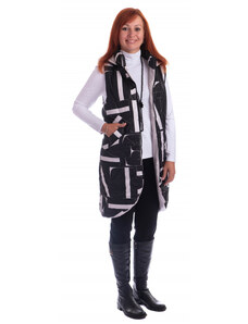 DAM006-007 - dámská dlouhá vesta geometrický vzor