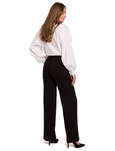 model 18003686 Klasické kalhoty s rovnými nohavicemi černé - Makover